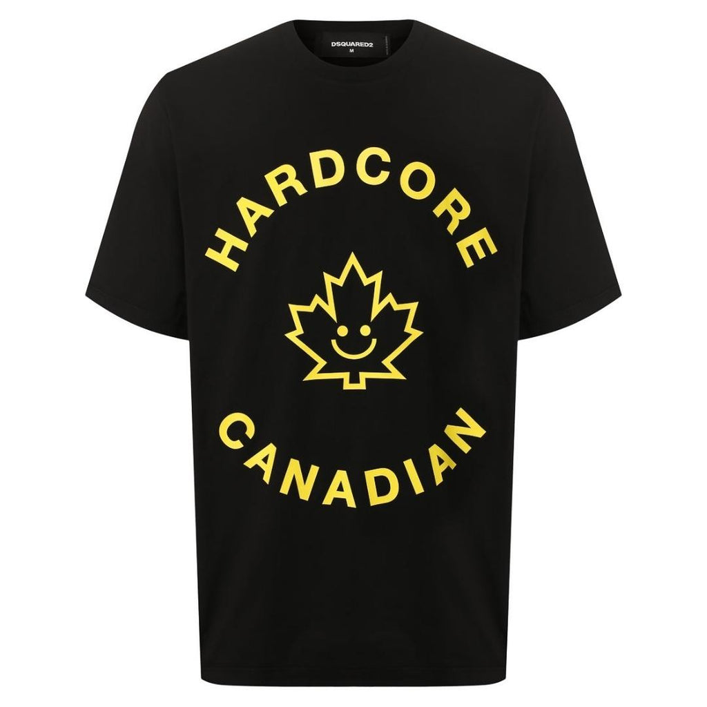 Dsquared2 Hardcore Canadian Maple Leaf Black T Shirt
