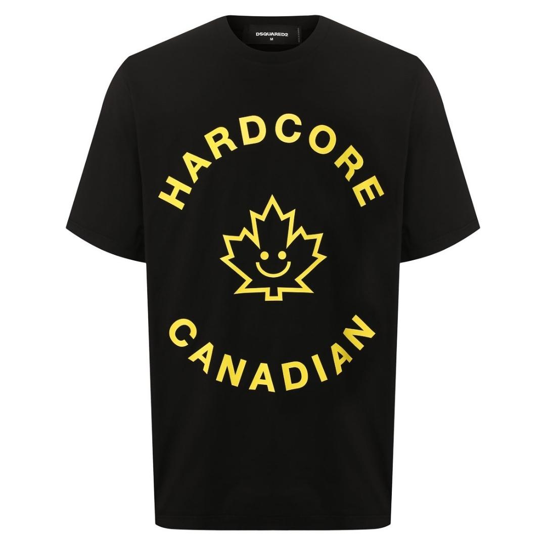 Dsquared2 Hardcore Canadian Maple Leaf Black T Shirt