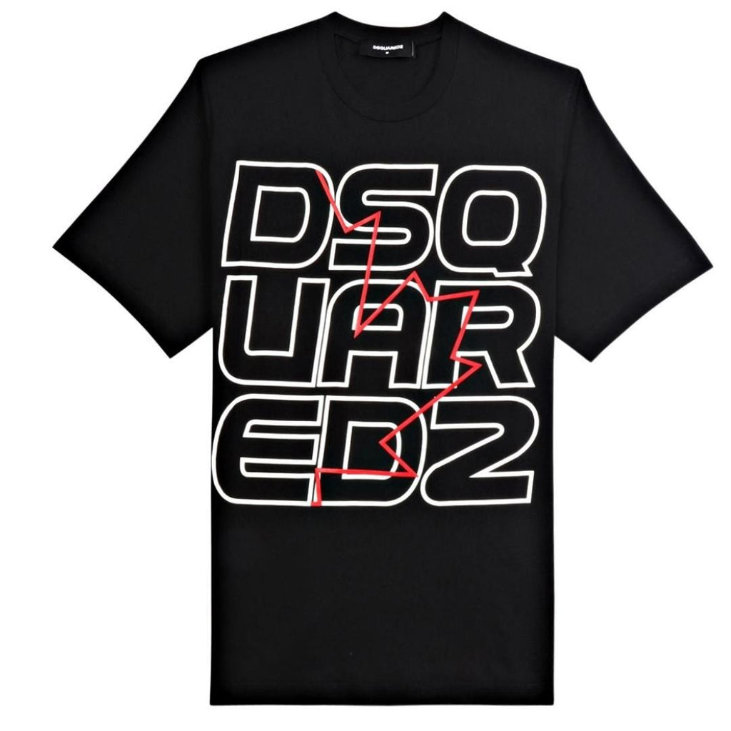 Dsquared2 Techno Maple Leaf Oversize Black T Shirt - Nova Clothing