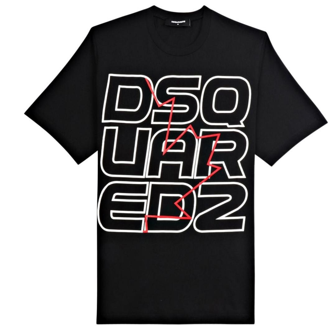 Dsquared2 Techno Maple Leaf Oversize Black T Shirt - Nova Clothing