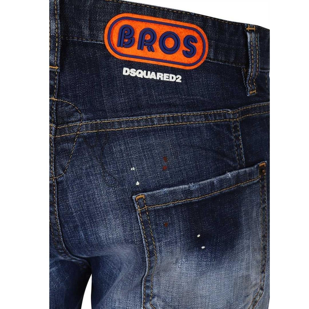 Dsquared2 Tidy Biker Bros Paint Splash Jeans - Nova Clothing