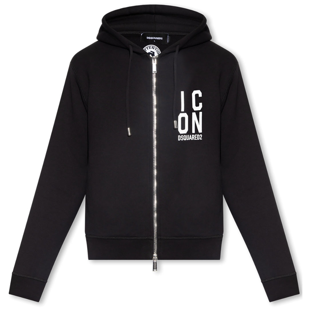 Dsquared2 Bold Icon Logo Black Zip Up Hoodie