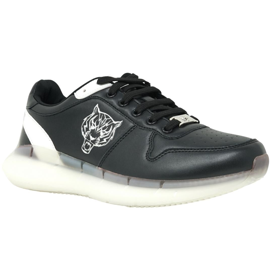 Plein Sport Silver Tiger Logo Black Sneakers SIPS1008 99