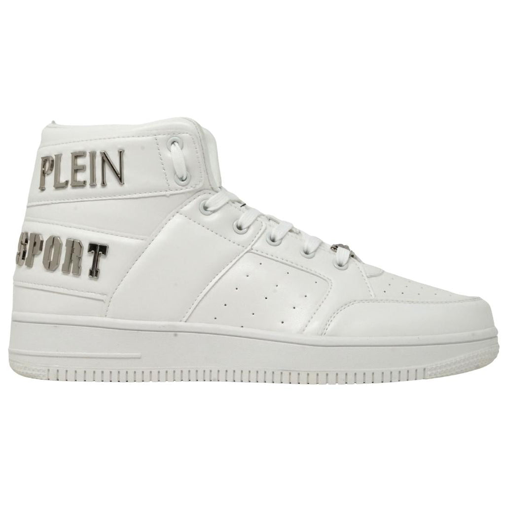 Philipp Plein Sport Hi Top Bold Brand White Sneakers