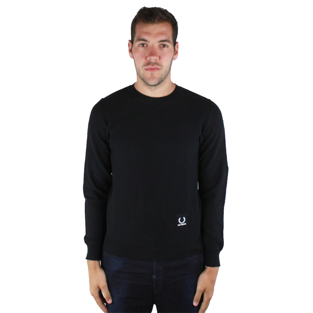 Fred Perry Sk1414 Crew Neck Sweater 102 BlackK1414102