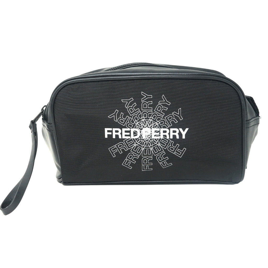 Fred Perry Graphic Print Washbag Black Bag SL3121 102