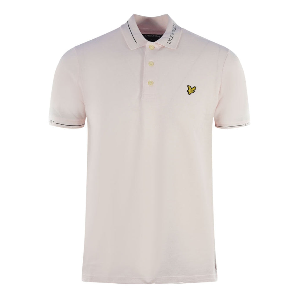 Lyle Scott Branded Collar Stonewash Pink Polo Shirt