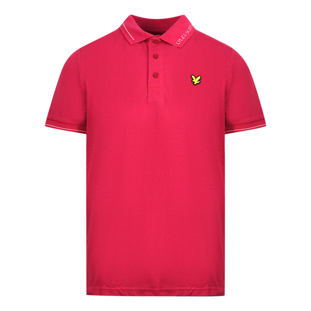 Lyle Scott Cranberry Branded Collar Polo Shirt