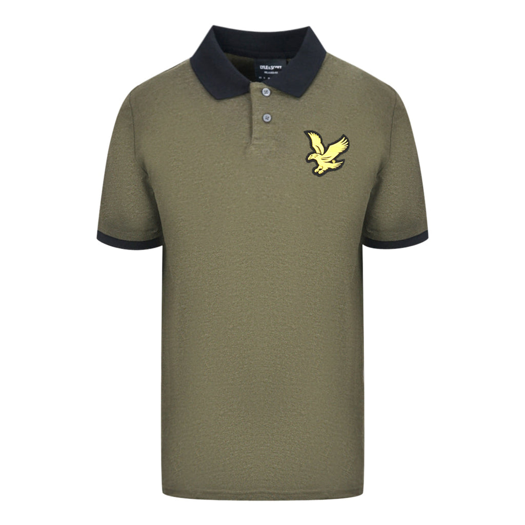 Lyle Scott Olive Green Block Marl Polo Shirt