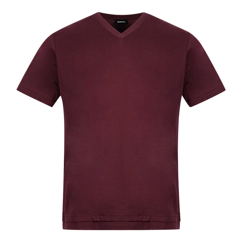 Diesel T Cherubik New Burgundy V Neck TShirt T-Cherubik-NEW 62E