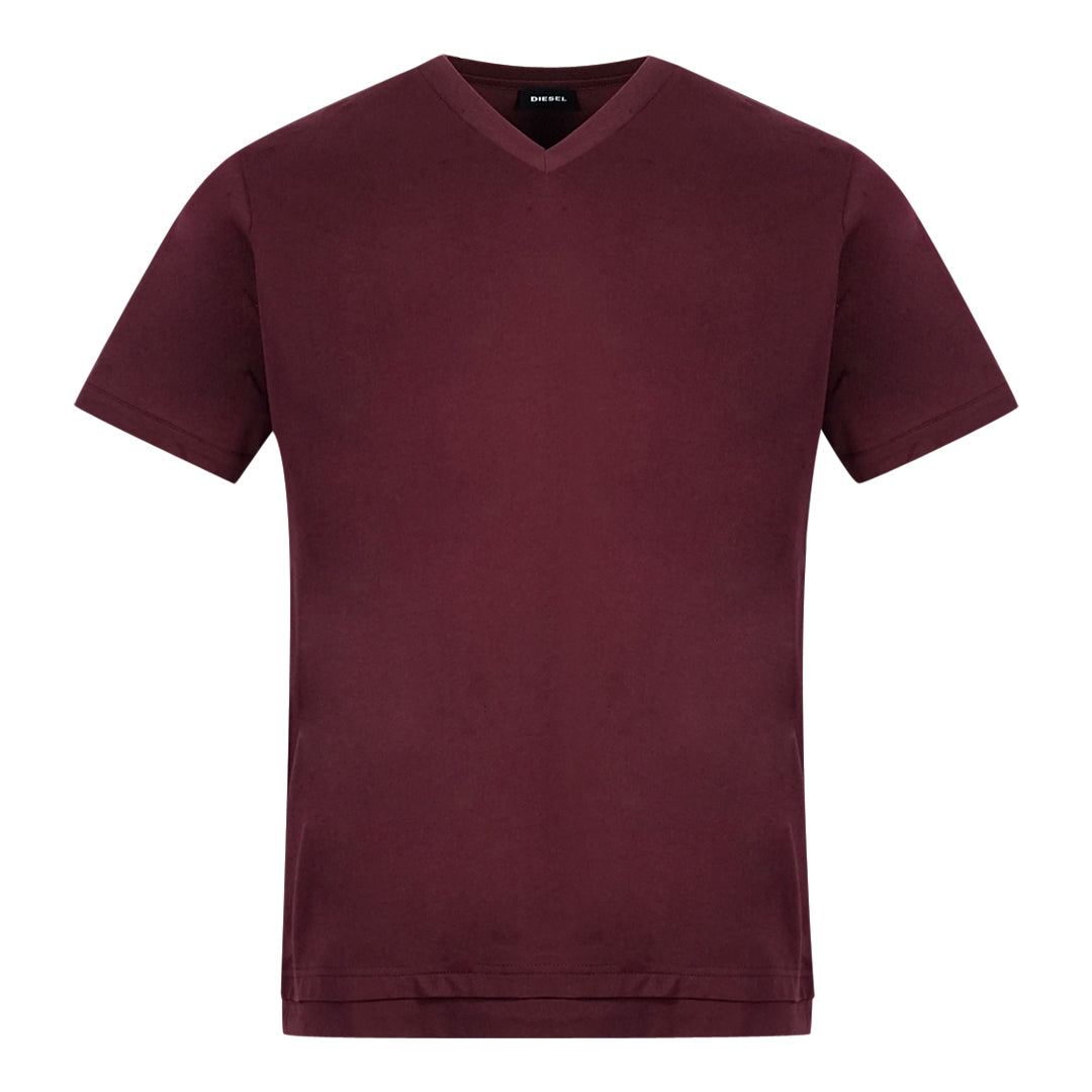 Diesel T Cherubik New Burgundy V Neck TShirt T-Cherubik-NEW 62E