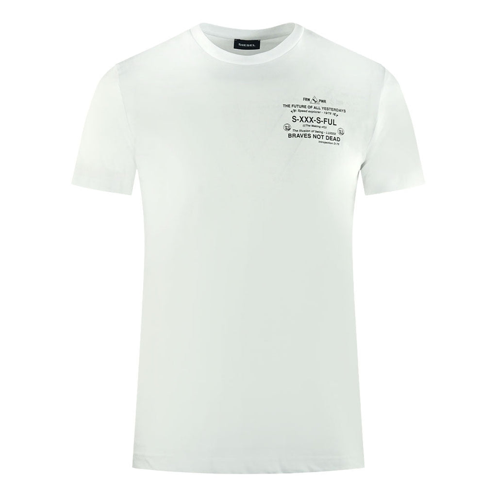 Diesel The Future Of All Yesterdays Logo White T Shirt T-Diegos-X44 100