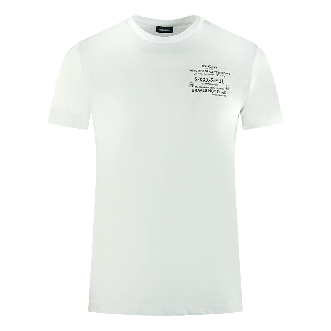 Diesel The Future Of All Yesterdays Logo White T Shirt T-Diegos-X44 100