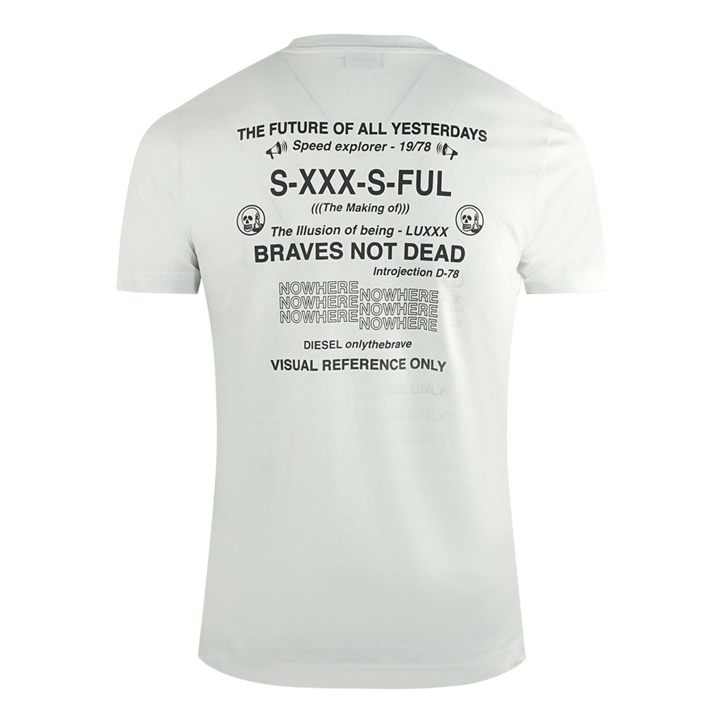 Diesel The Future Of All Yesterdays Logo White T Shirt T-Diegos-X44 100