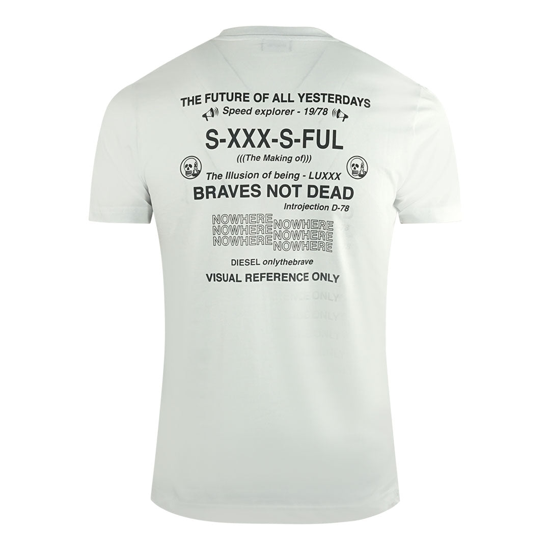 Diesel The Future Of All Yesterdays Logo White T Shirt T-Diegos-X44 100