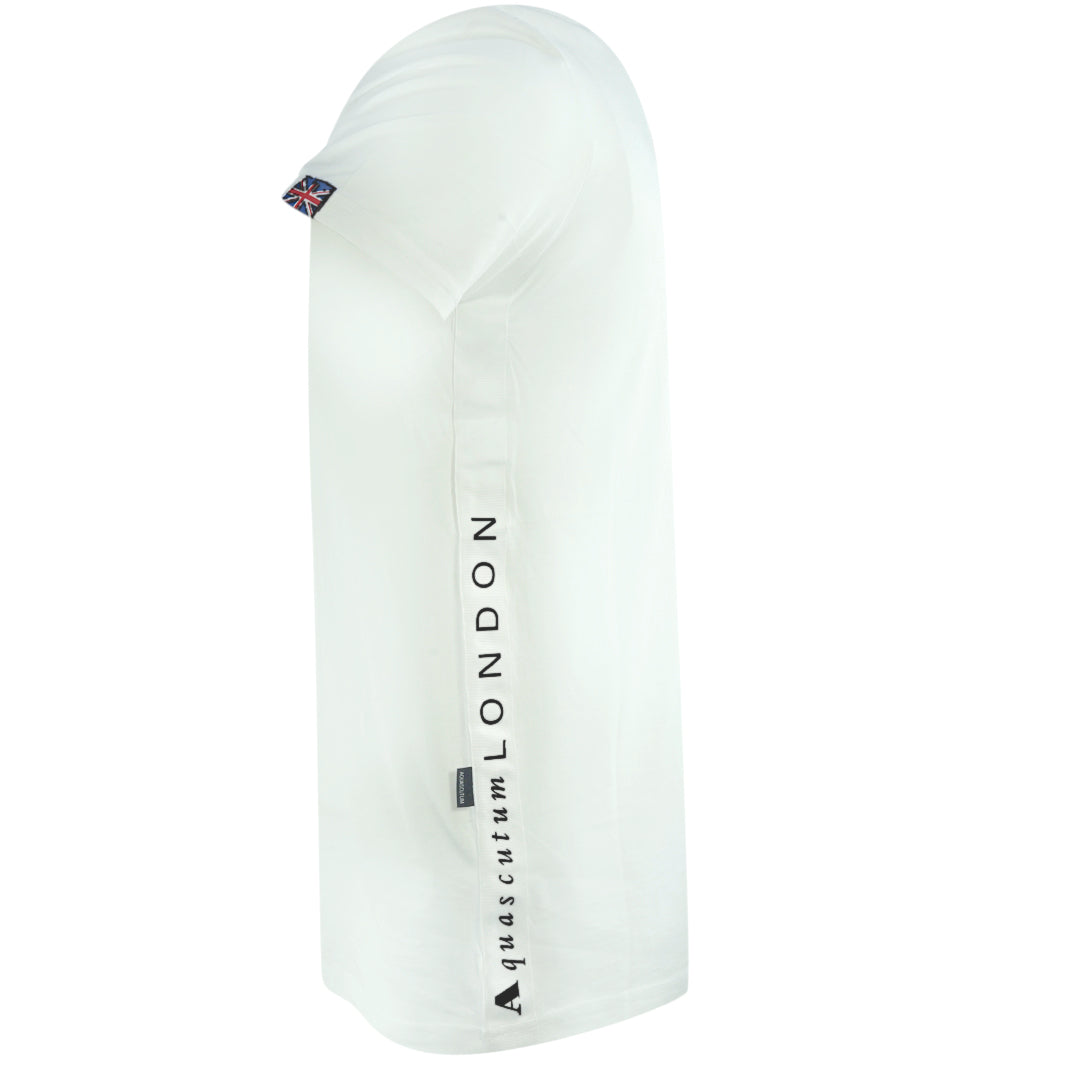 Aquascutum London 1851 Tape Logo White T Shirt