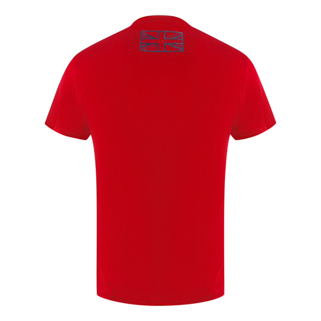 Aquascutum London 1851 Tape Logo Red T Shirt