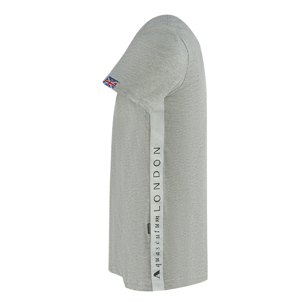 Aquascutum London 1851 Tape Logo Grey T Shirt