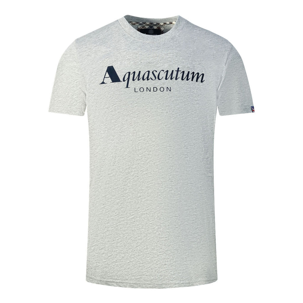 Aquascutum London Brand Logo Grey T-Shirt T00323 94