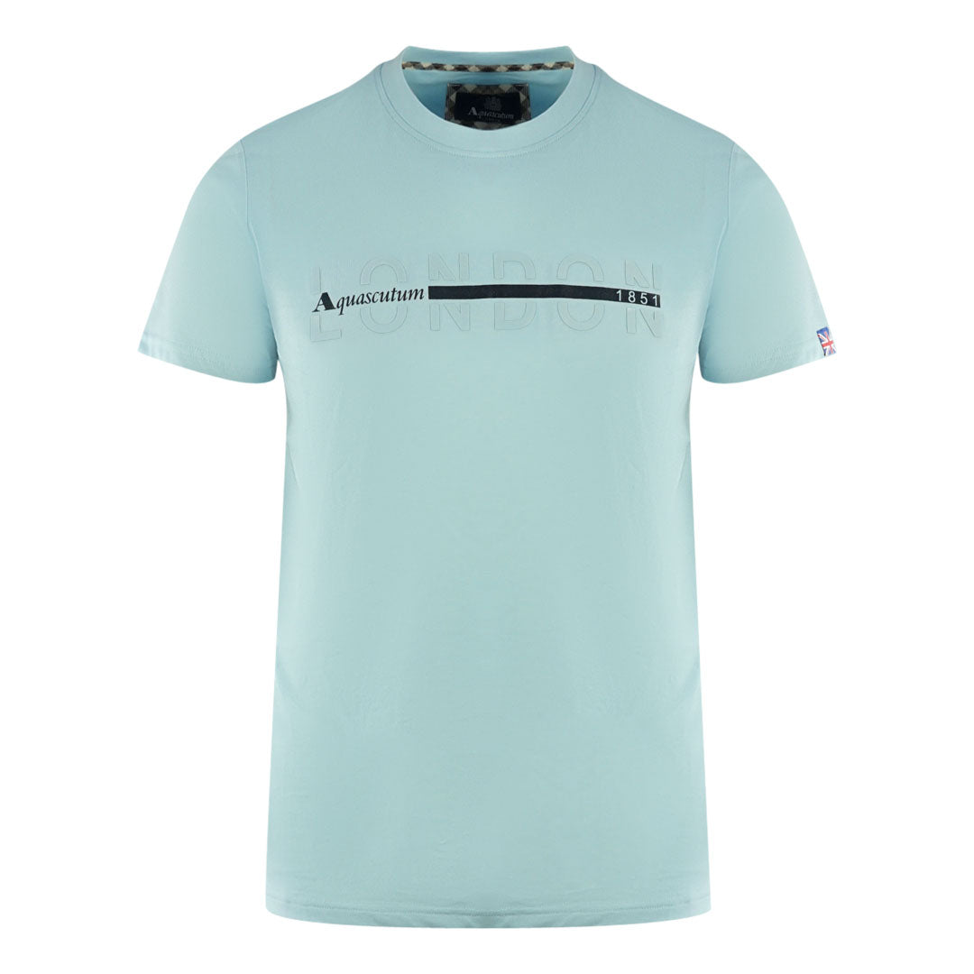 Aquascutum London 1851 Split Logo Sky Blue T-Shirt T00423 78