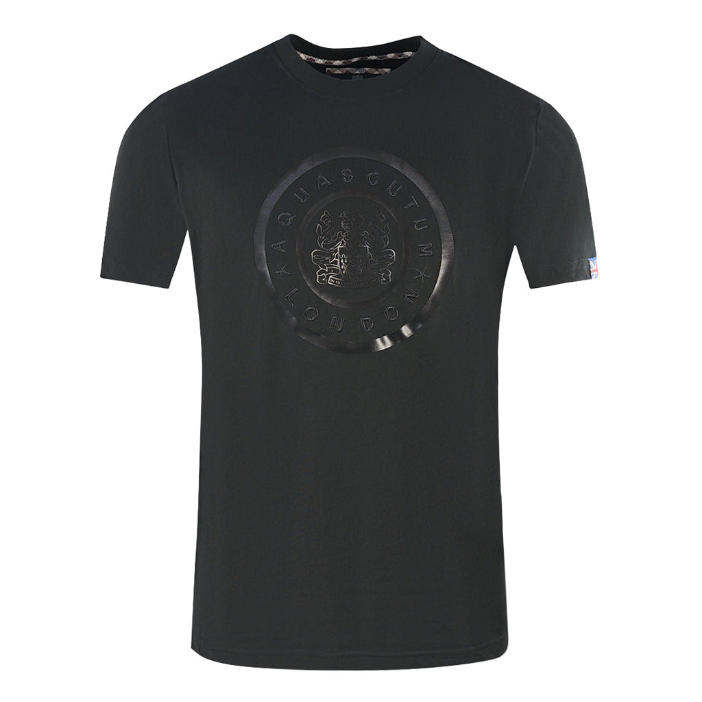 Aquascutum London Circle Logo Black T-Shirt T00723 99