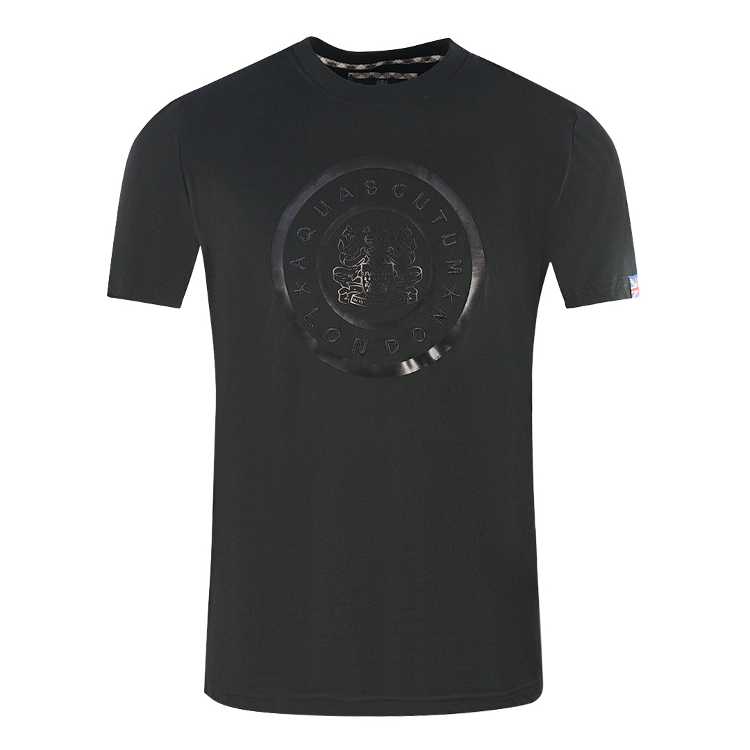 Aquascutum London Circle Logo Black T-Shirt T00723 99