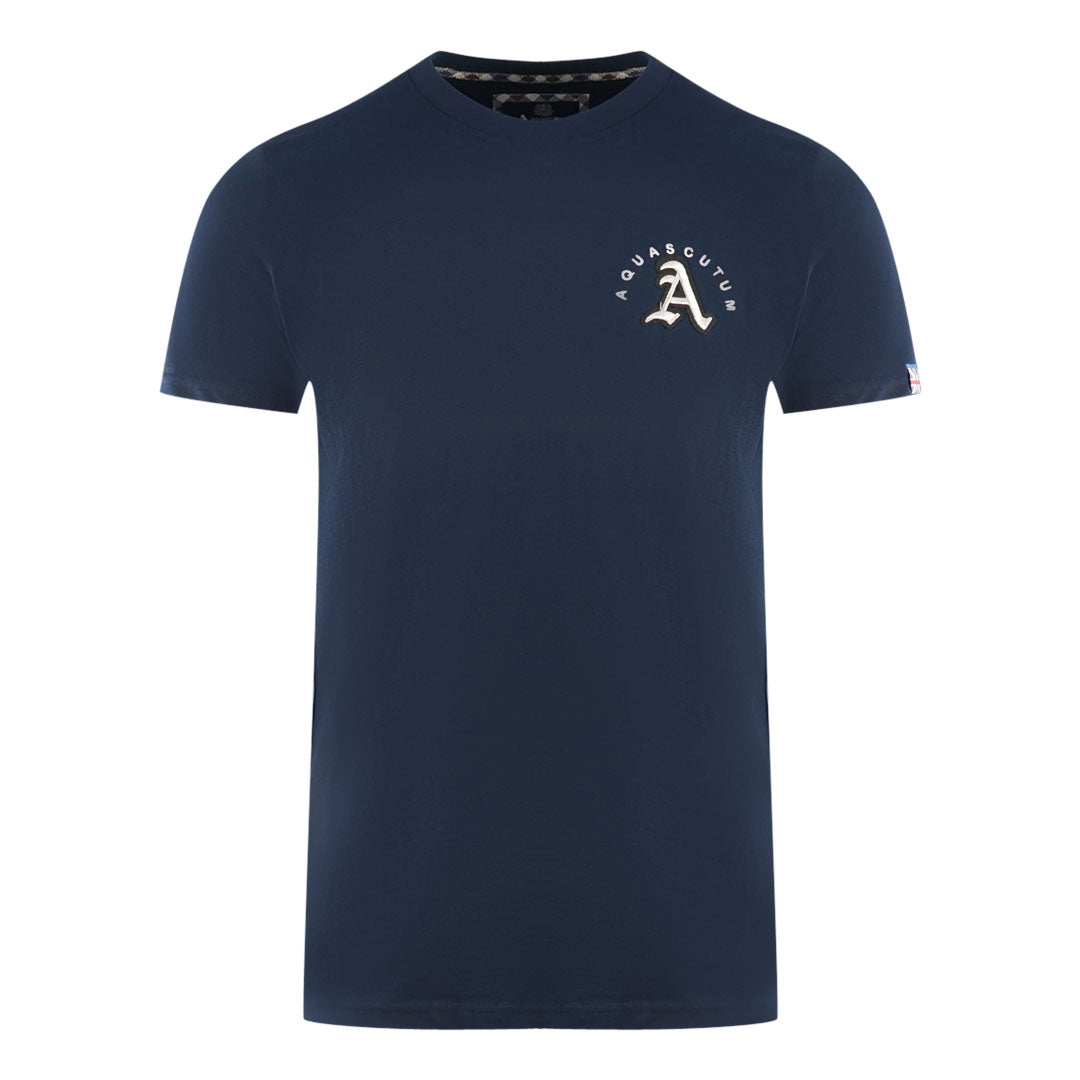 Aquascutum London Embroidered A Logo Navy Blue T Shirt
