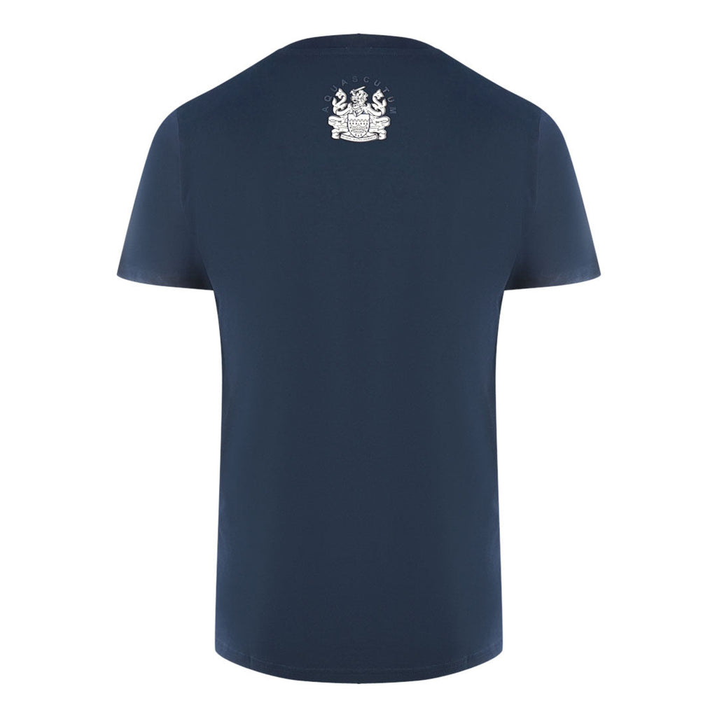 Aquascutum London Embroidered A Logo Navy Blue T Shirt