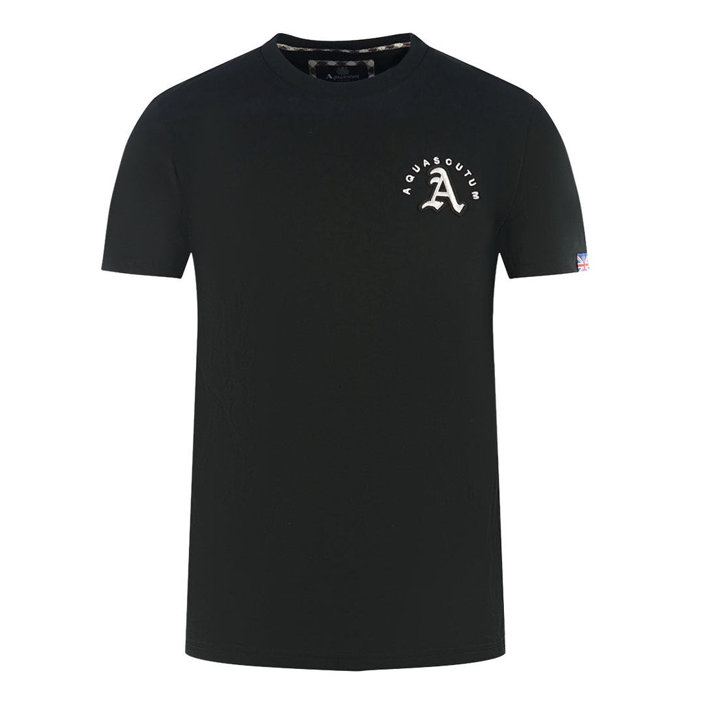 Aquascutum London Embroidered A Logo Black T Shirt