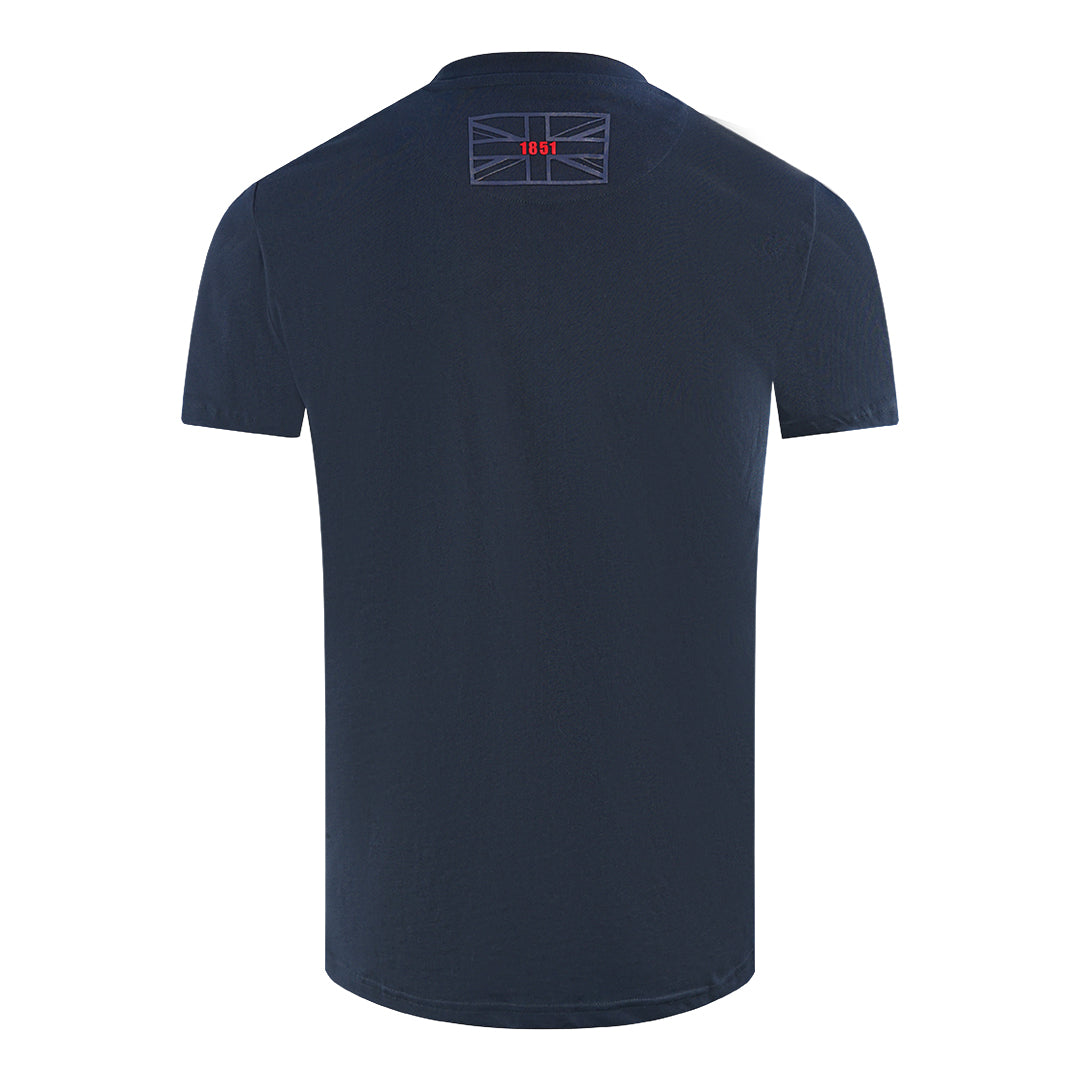 Aquascutum Script Logo Navy Blue T Shirt