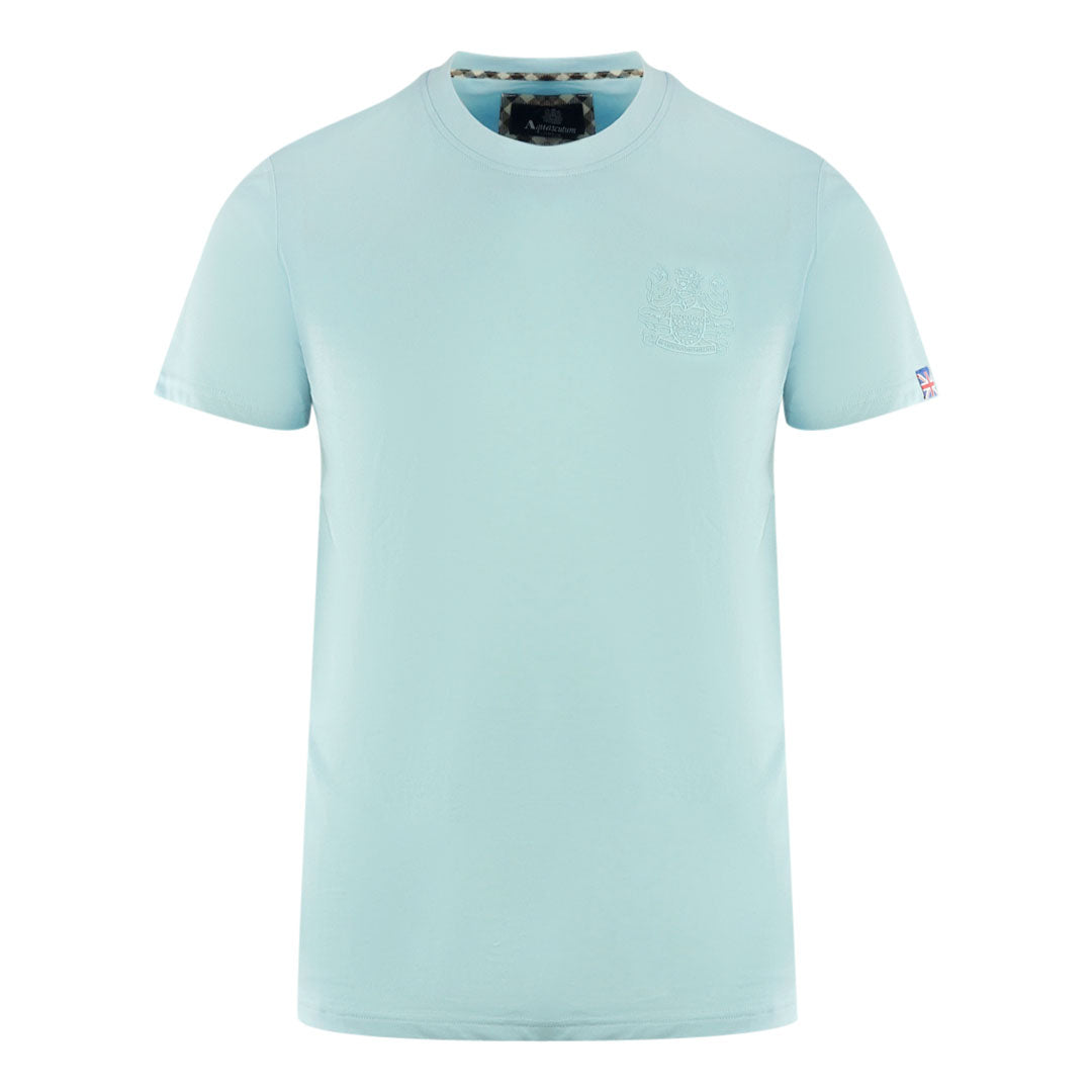 Aquascutum London Tonal Aldis Logo Sky Blue T-Shirt T01023 78