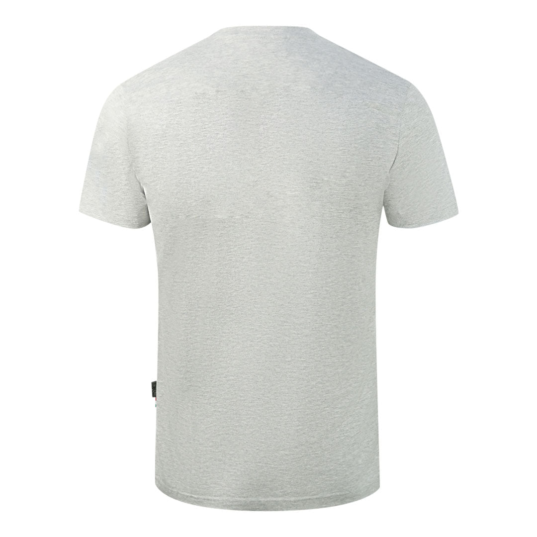 Aquascutum Brand Embossed Logo Grey T Shirt