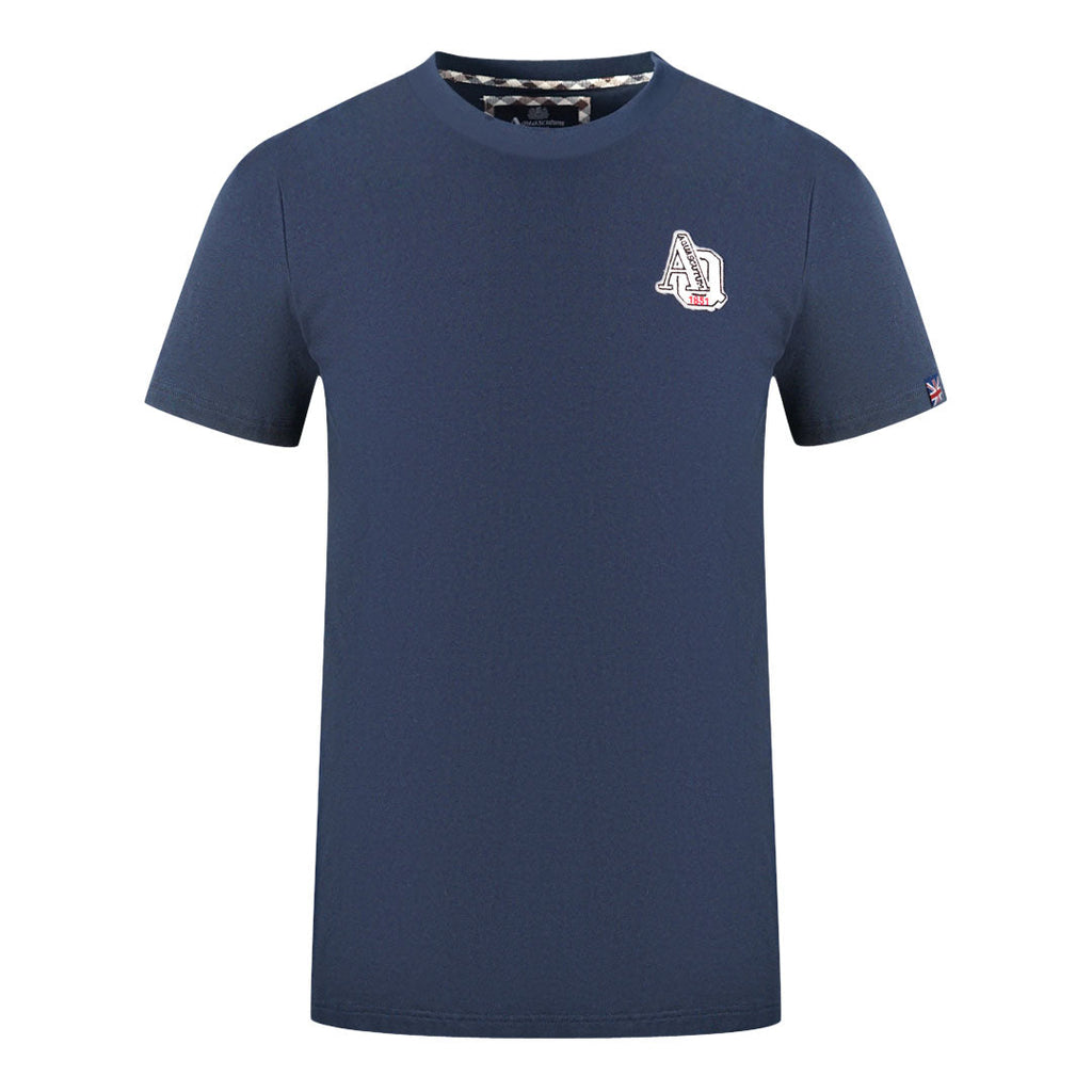 Aquascutum 1851 Aq Logo Navy Blue T Shirt