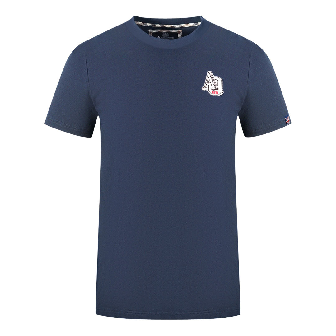 Aquascutum 1851 Aq Logo Navy Blue T Shirt