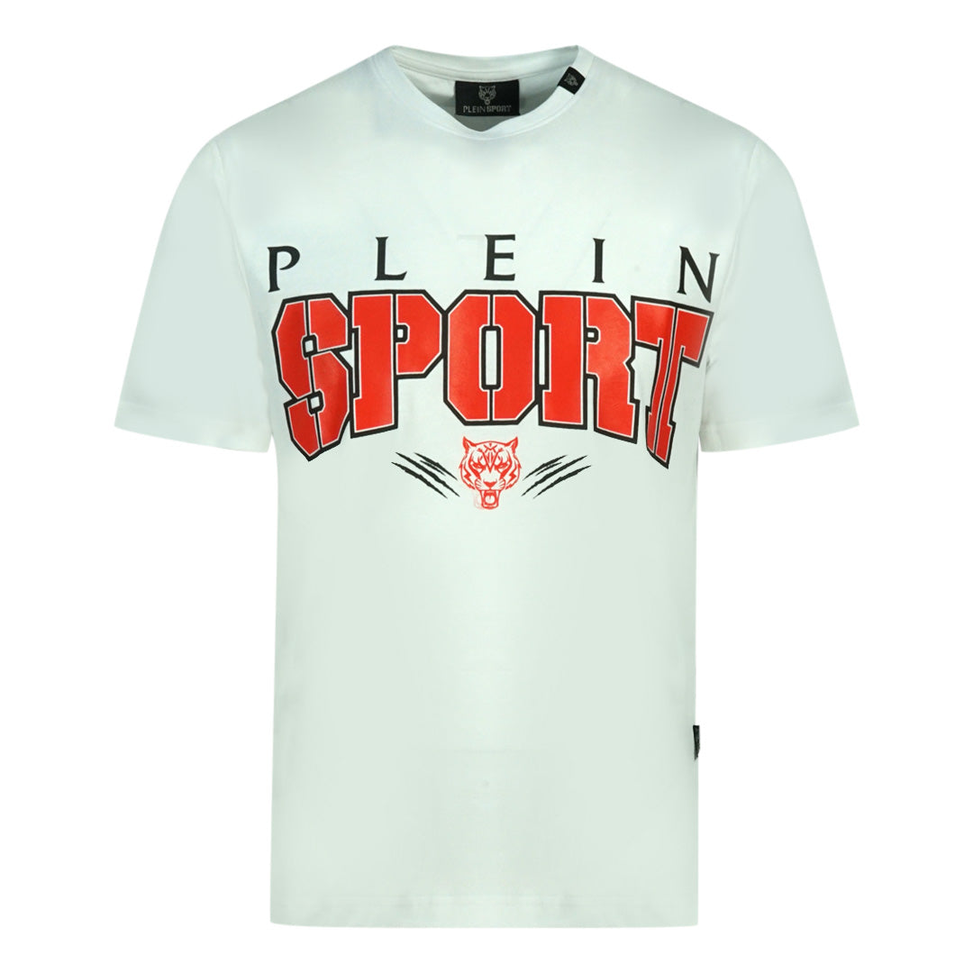 Plein Sport Bold Sport Logo White T-Shirt TIPS1103 01