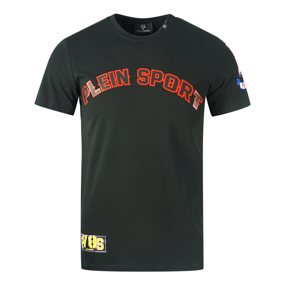 Plein Sport Multi Colour Logos Black T Shirt