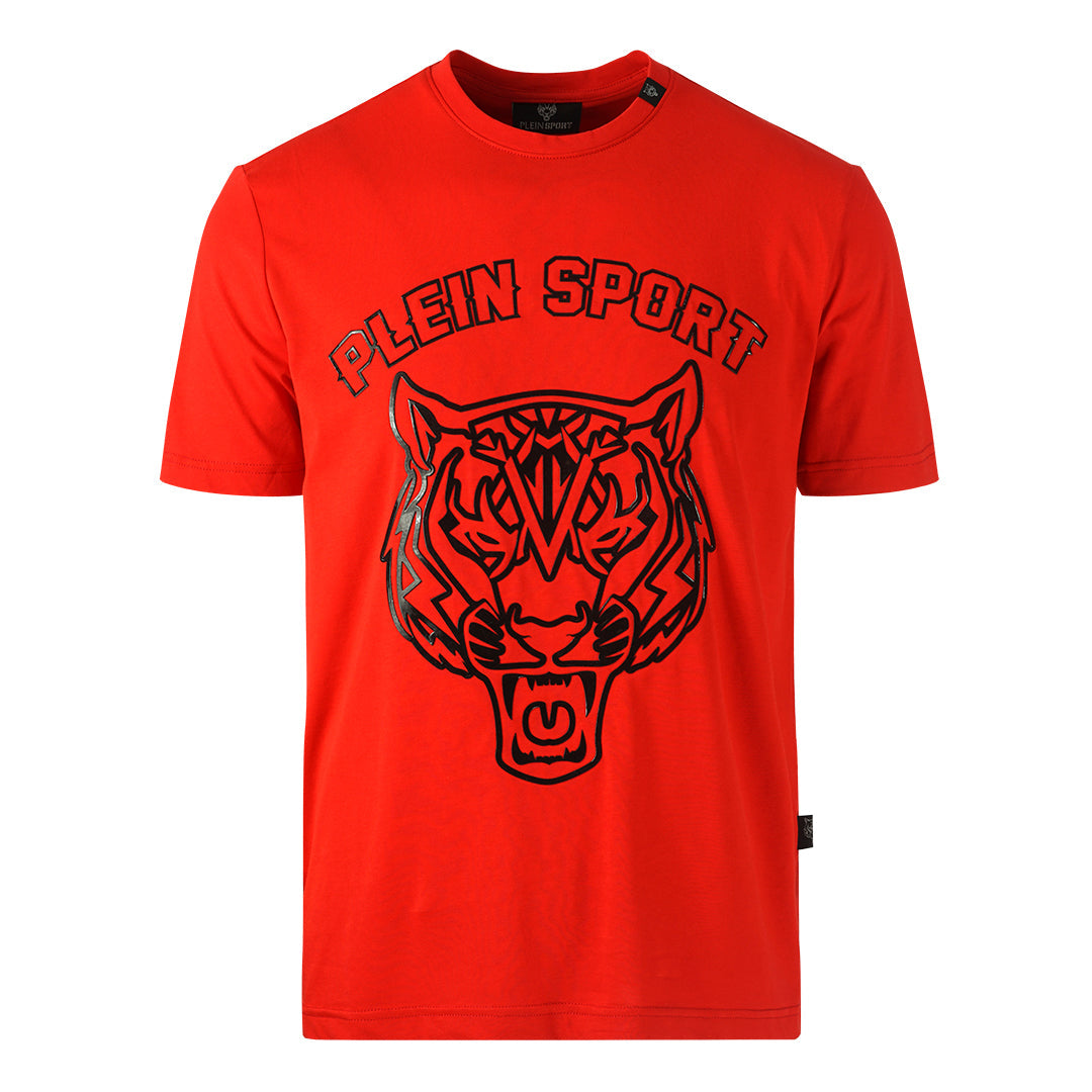 Plein Sport Tiger Head Logo Red T-Shirt TIPS127