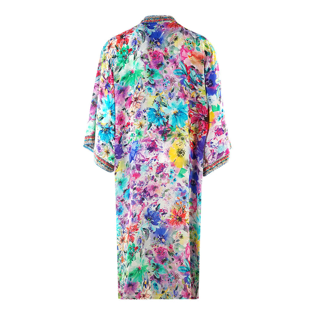 Inoa Tivoli Gardenia Pink Floral Long Kimono Tivoli Gardenia Long Shrug