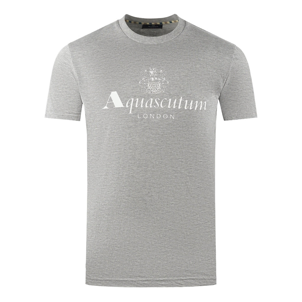 Aquascutum London Aldis Brand Logo Grey T Shirt