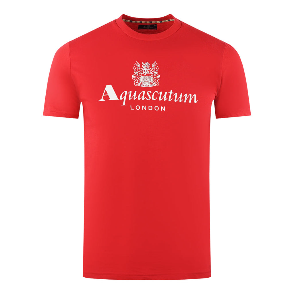 Aquascutum London Aldis Brand Logo Red T Shirt