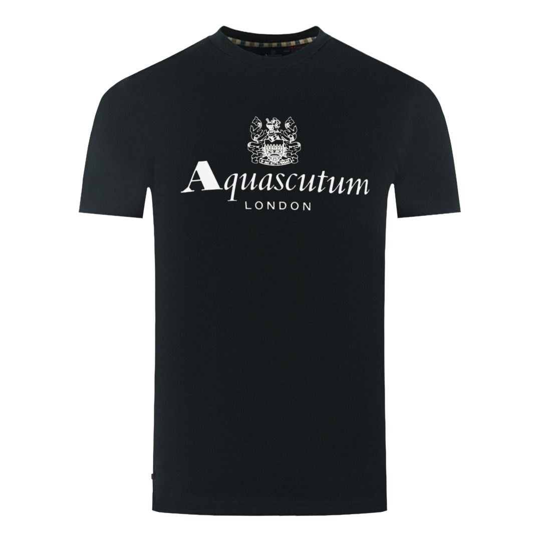 Aquascutum London Aldis Brand Logo Black T Shirt
