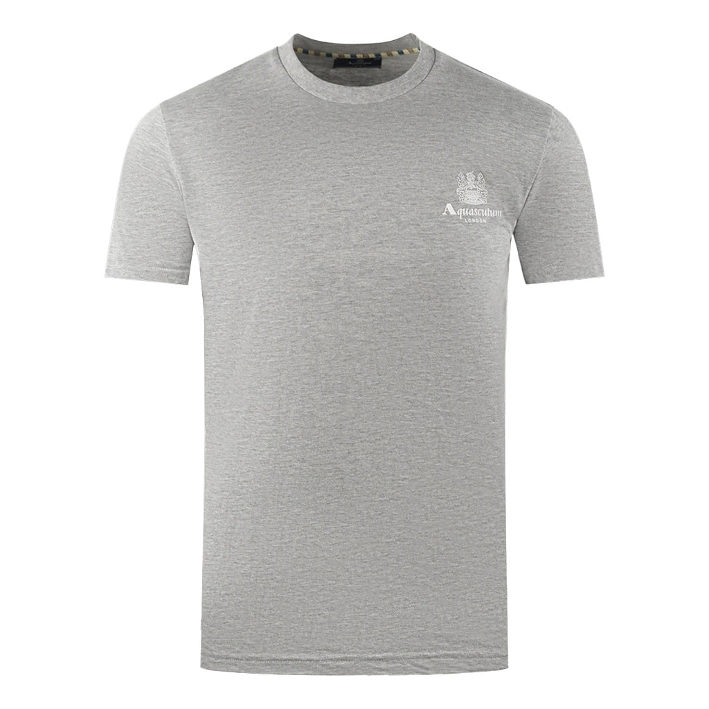 Aquascutumondon Aldis Brandogo On Chest Grey T-Shirt TS004 05