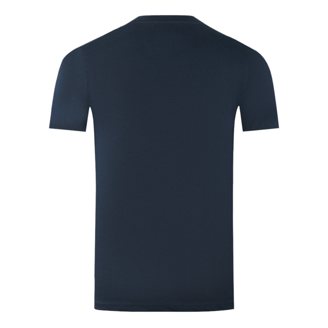 Aquascutum London Aldis Brand Logo On Chest Navy Blue T Shirt
