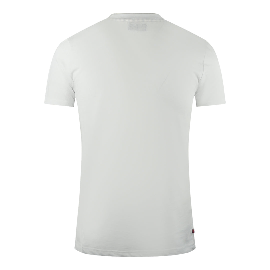 Aquascutum Large Bold London Aldis Brand Logo White T Shirt