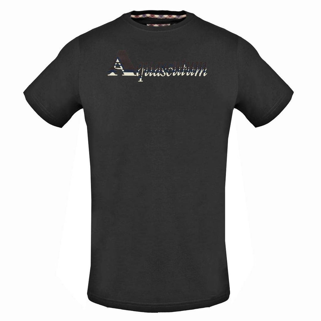Aquascutum Layered Logo Black T Shirt - Nova Clothing