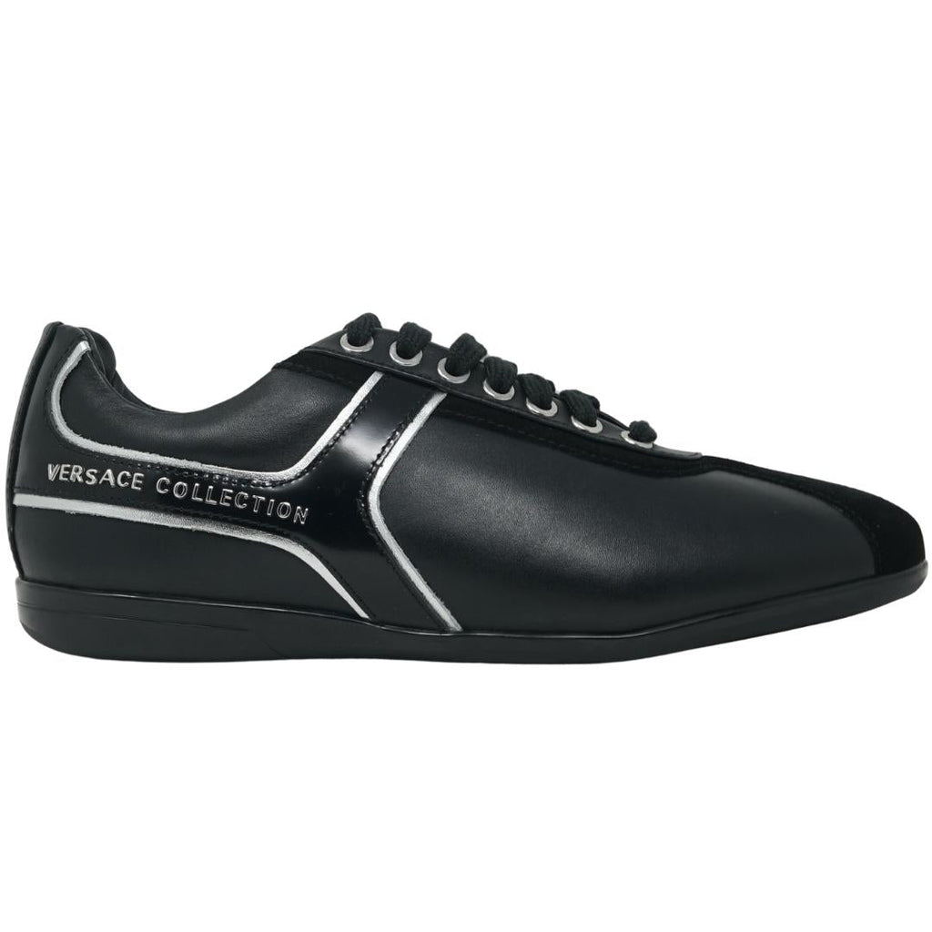 Versace Collection Logo Low Cut Black Sneakers - Nova Clothing