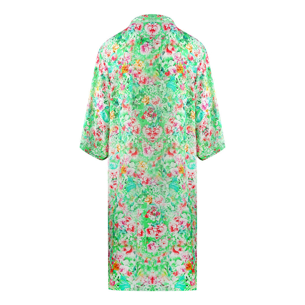 Inoa Versailles Gardenia 1202120 Green Long Kimono