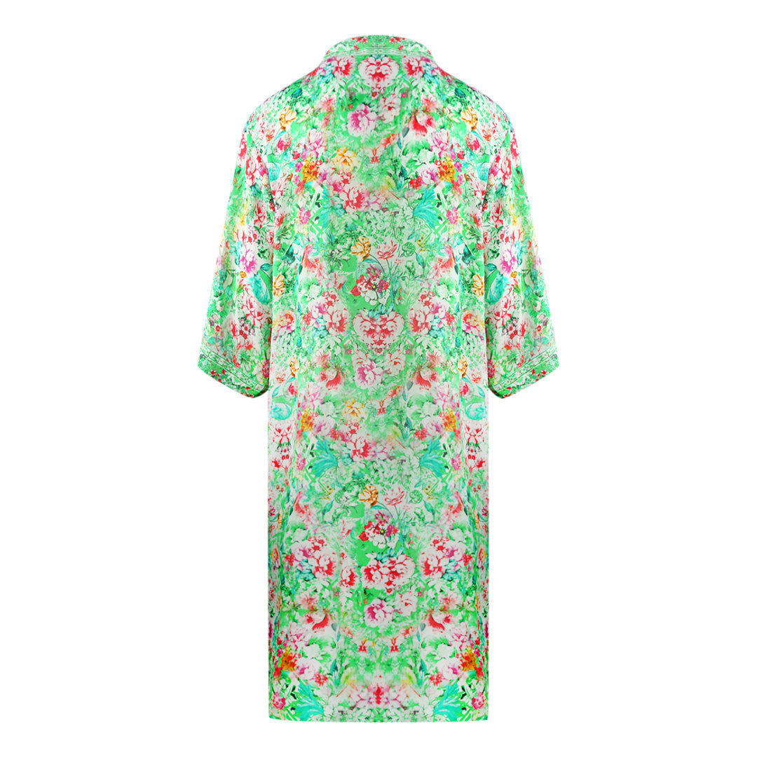 Inoa Versailles Gardenia 1202120 Green Long Kimono